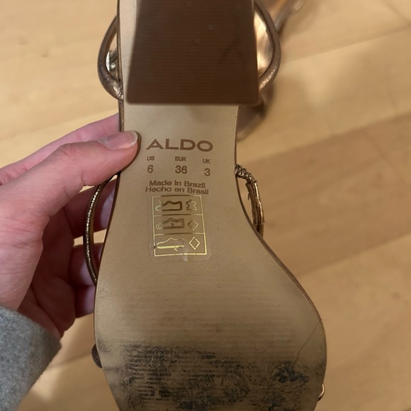 Aldo Metallic Bronze Strappy Heels - Picture 4 of 5
